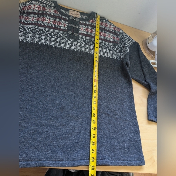 WOOLRICH Original Outdoor Wear Knit Women Crewneck Sweater Size XL Gray And Red - Picture 10 of 10